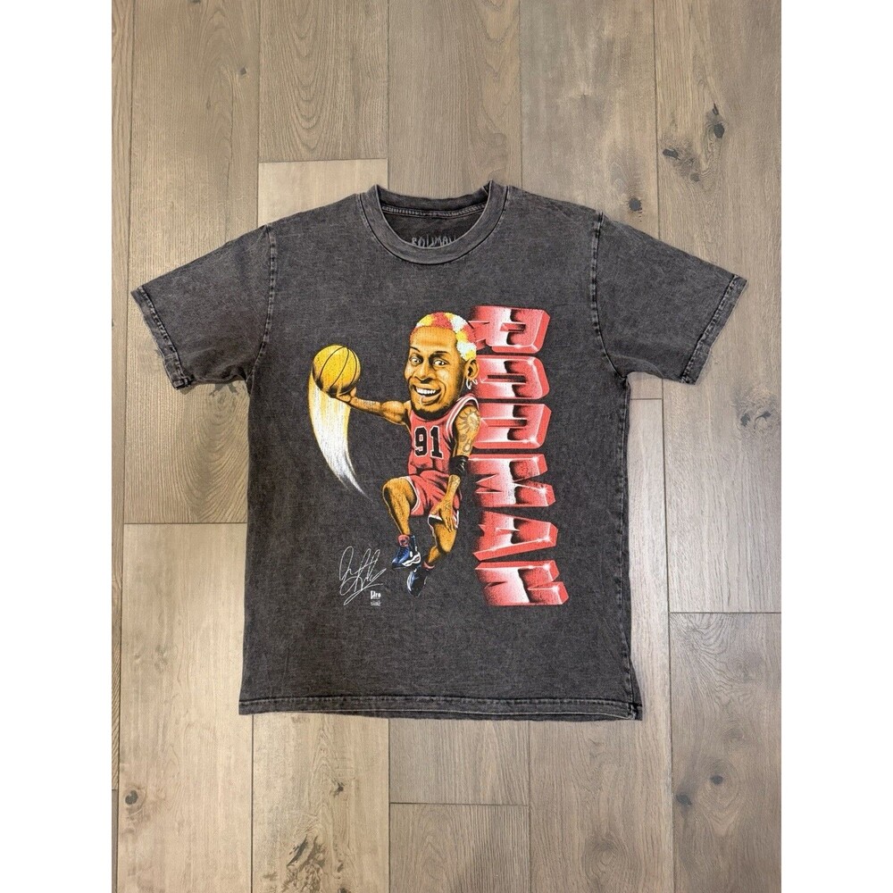 Rodman Apparel Dennis Rodman Caricature Graphic T Shirt Mens Large Acid Wash 91